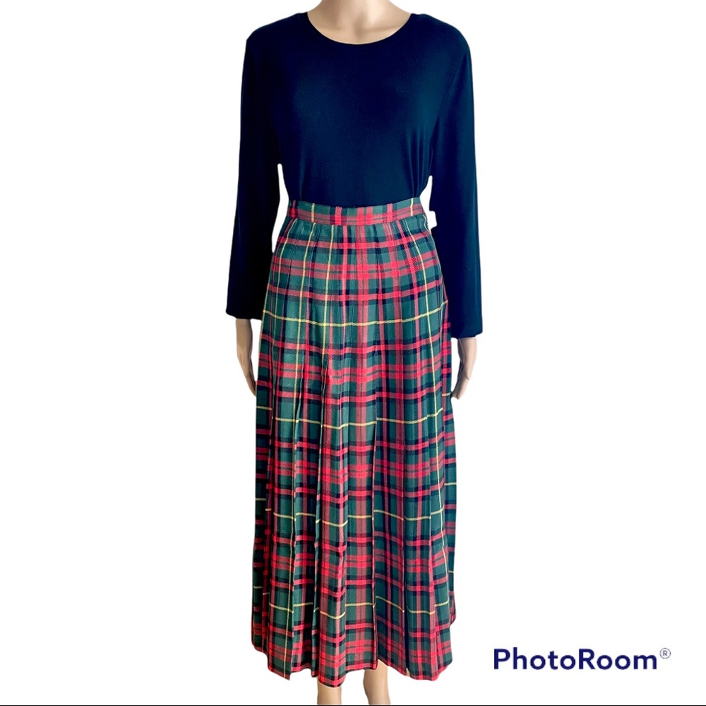 Vintage Herman Geist Classic Plaid Pleated Skirt